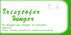 krisztofer hunger business card